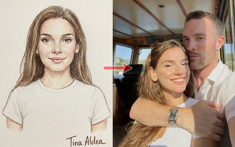 Soulmate sketch beside the client's photo, result 2