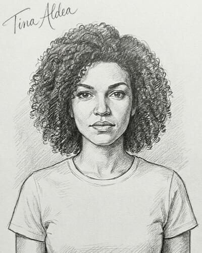 Hand-drawn soulmate sketch by Tina Aldea