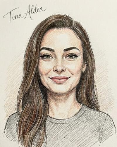 Hand-drawn soulmate sketch by Tina Aldea